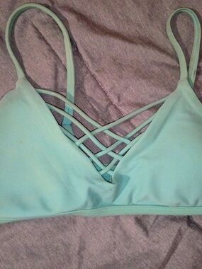 Hollister Mint Lattice Strappy Bikini Top